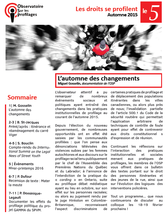 Le 5 : Les droits se profilent
