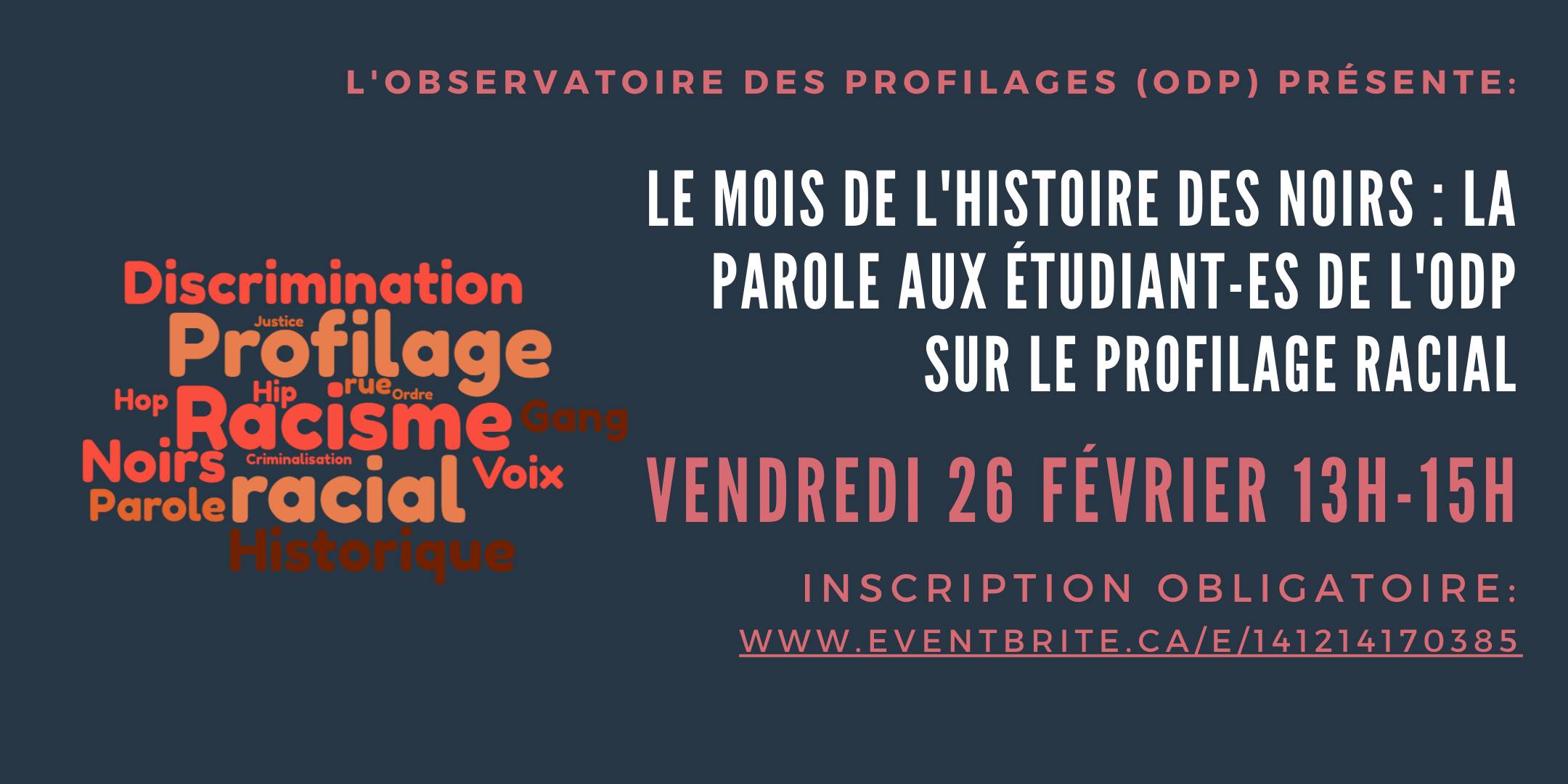 Le Mois de l’histoire des Noirs: la parole aux étudiant.e.s de l’ODP sur le profilage racial