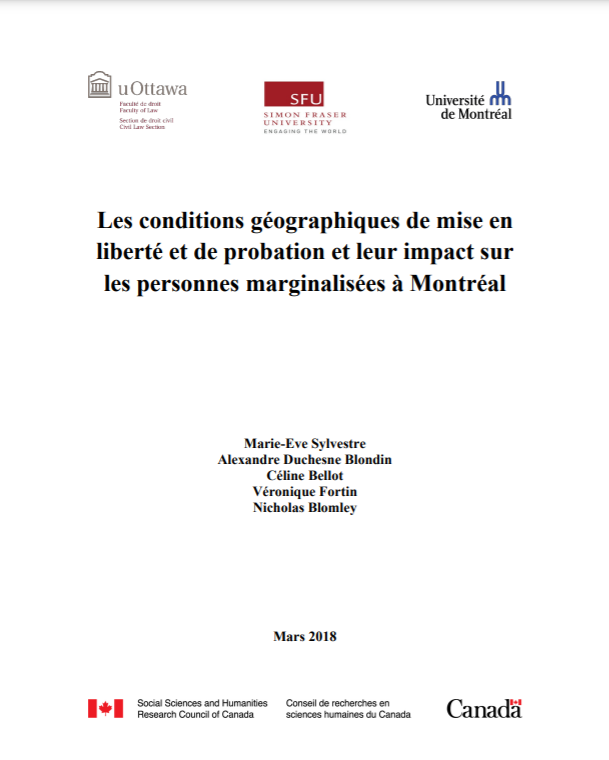 Les conditions géographiques de mise en liberté et de probation et leur impact sur les personnes marginalisées à Montréal