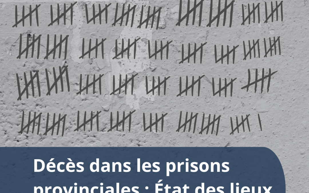 Décès dans les prisons provinciales : État des lieux